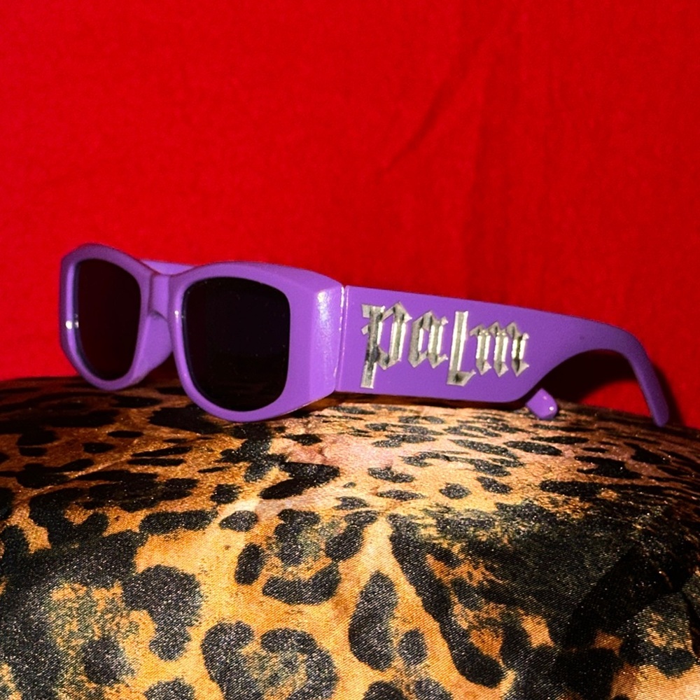 Palm Angels Purple Wayfarer Glasses